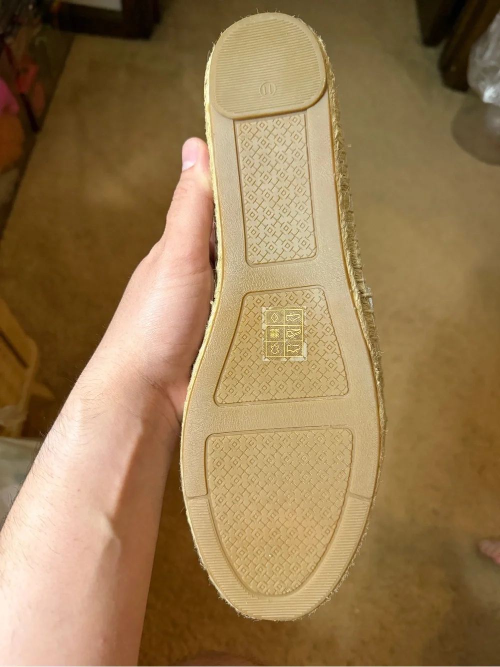 Tory Burch White Espadrilles with Black Toe Cap